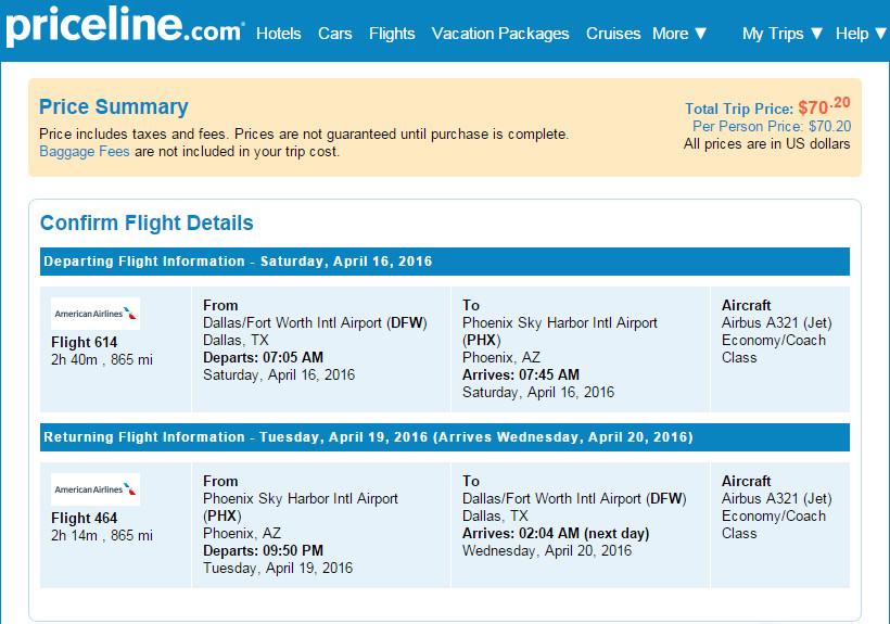 Nonstop Flights Dallas to from Phoenix 71 r t American