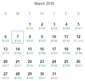 Flight Availability: Dallas to Berlin as of 1:41 PM on 12/21/15.