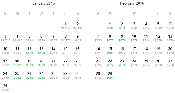 Flight Availability: Dallas to Jakarta as of 7:47 PM on 12/24/15.