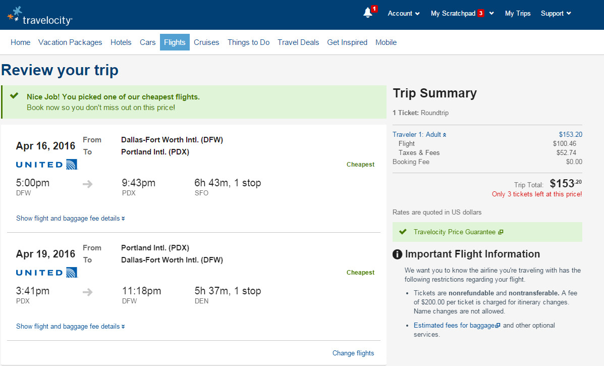 Cheap Flights: Dallas to/from Portland, OR $154 - United