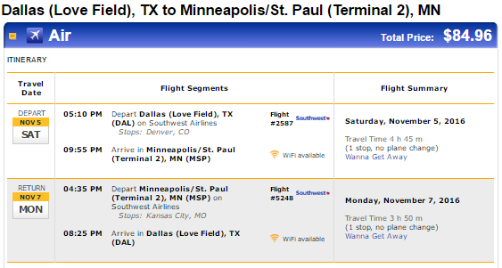 Cheap Flights Dallas to from Minneapolis St. Paul 85 r t Southwest