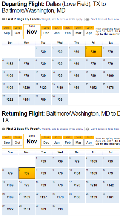 Nonstop Flights Dallas to from Baltimore Washington DC 78 r t