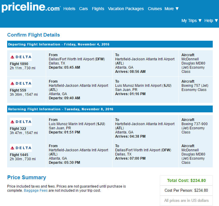 Ticket To Puerto Rico United Airlines And Travelling