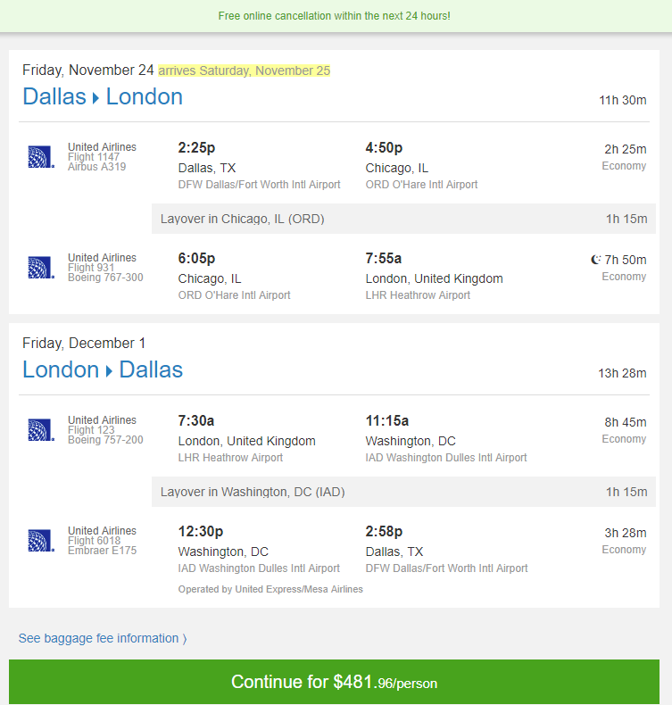 Cheap Flights Dallas to London 476 r t United Air Canada