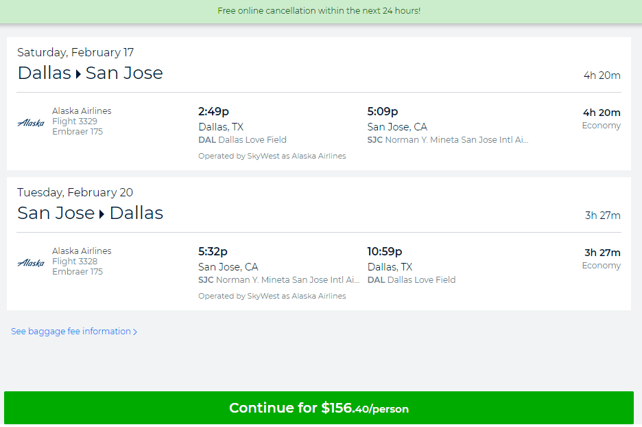 Nonstop Flights Dallas to from San Jose California 157 r t