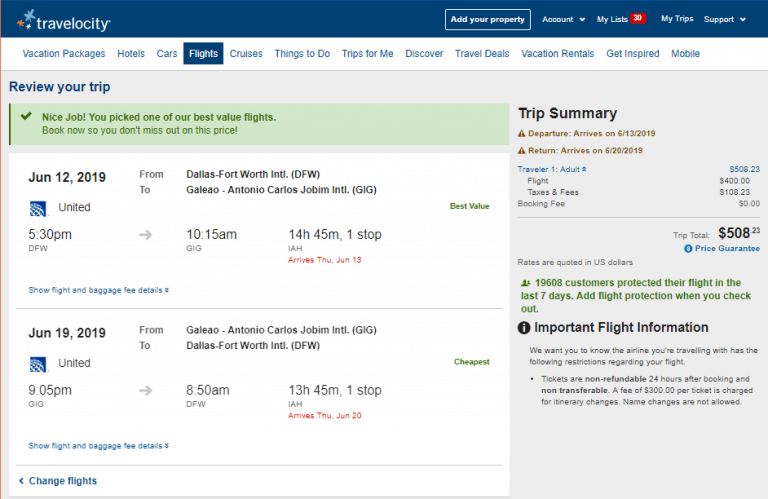 Cheap Flights: Dallas to Rio de Janeiro or Sao Paulo $509 r/t – United