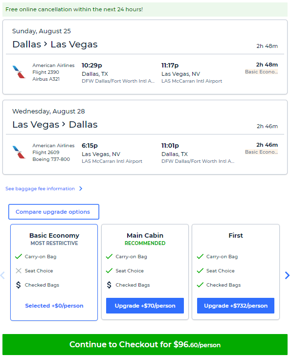 Nonstop Flights: Dallas to Las Vegas $97-$107 - American