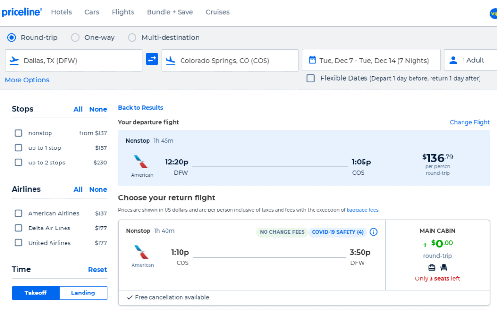 Nonstop Flights Dallas to Colorado Springs 137 r/t [AugustDecember